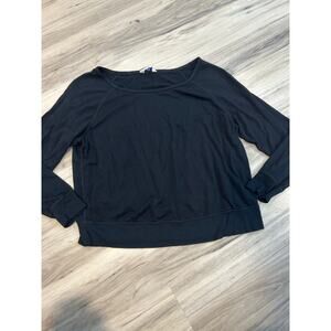 JoyLab Women's Size XXL Black Soft Long Sleeve Lightweight Sweatshirt crop